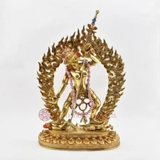 Hand Made Gold Gilded and Hand Painted Face 14" Vajrayogini Statue