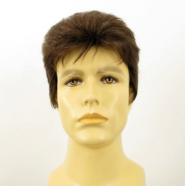 Perruque Homme 100% Cheveux Naturels Châtain - Taille Moyenne, Courte, Ref DAVID 6spw - Neuf Avec étiquettes