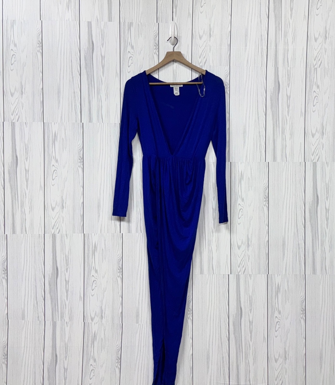 Body Central dress womens size medium long sleeve floor length blue stretch