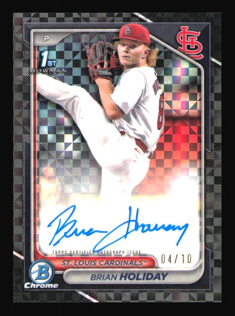 2024 Bowman Draft #CPA-BHO Brian Holiday Chrome Autographs Black X-Fractor #/10