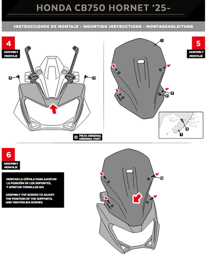 Puig Touring Screen Windshield Deflector Dark Smoke Honda CB 750 Hornet 25 - 26 - Picture 10 of 12