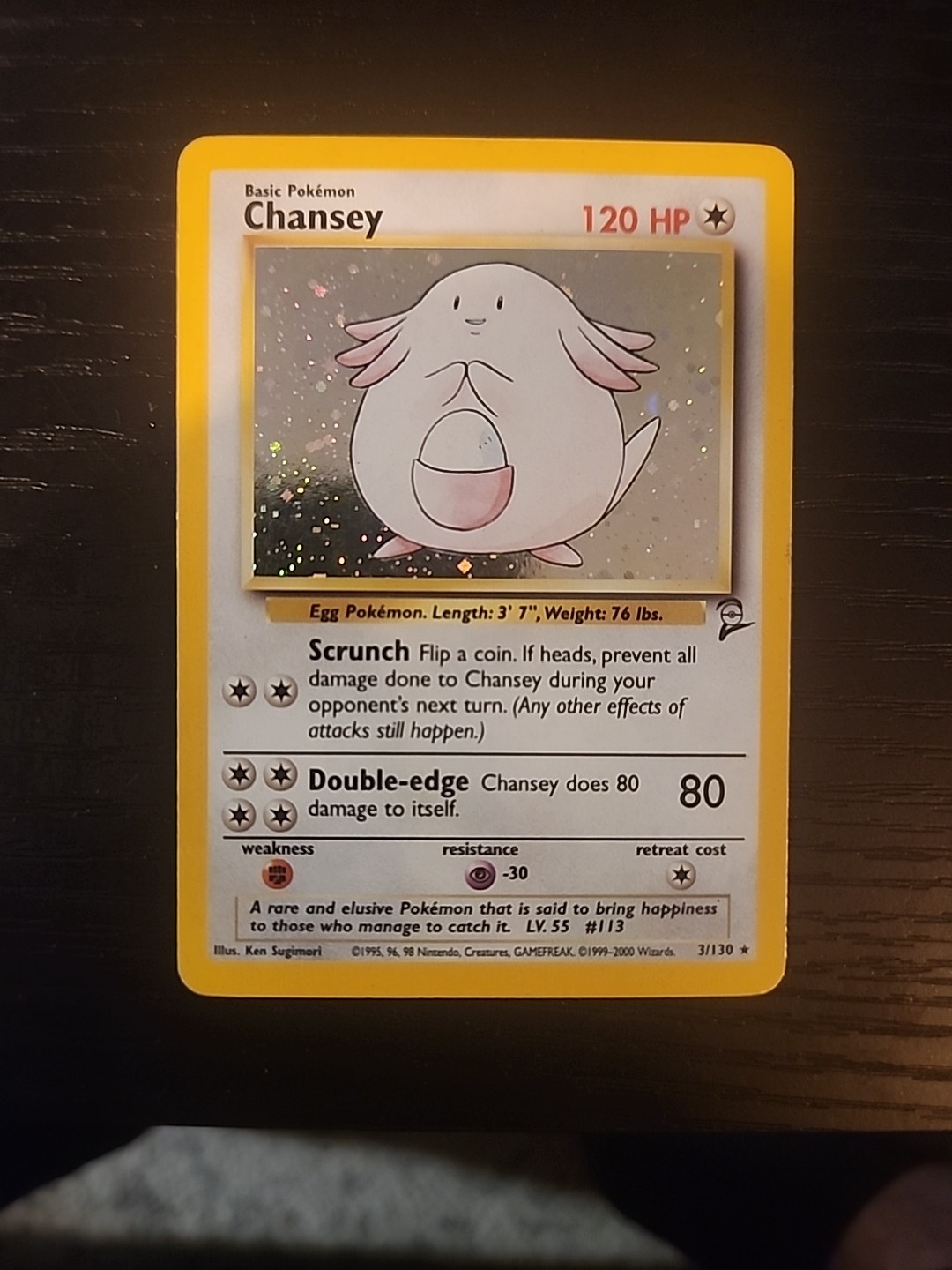 Chansey 3/130 Pokémon Base Set II Holo Rare