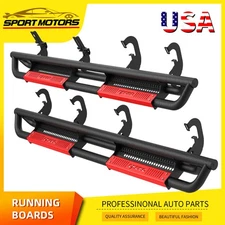 Running Boards for 2007 - 2018 Sierra Silverado 1500 Crew Cab Side Step Bars Red