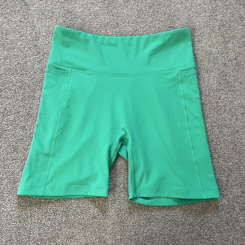 Lorna Jane Activewear Running Yoga Gym Bike Shorts Phone Pockets Green Small