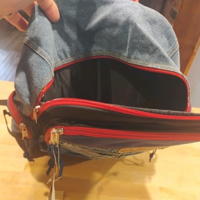 Vintage 90s  L.E.I. Y2K‎ LEI Large Denim Blue Jean embroidered backpack lei | Bags | Lei Drawstring Backpack Makeup Bag New | Poshmark main image 3