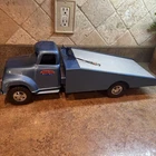 Blue Tonka Rollback wrecker Tow Truck Duals Pressed Steel