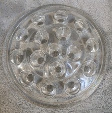 Clear Glass Flower Frog 16 Hole 5 Inch Floral Arrangement Holder Vintage