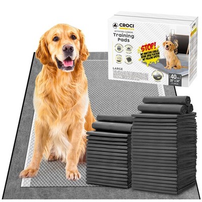 Charcoal Puppy Pads with Adhesive Tabs, 28x34in Extra Large Pee Pads for Dogs...