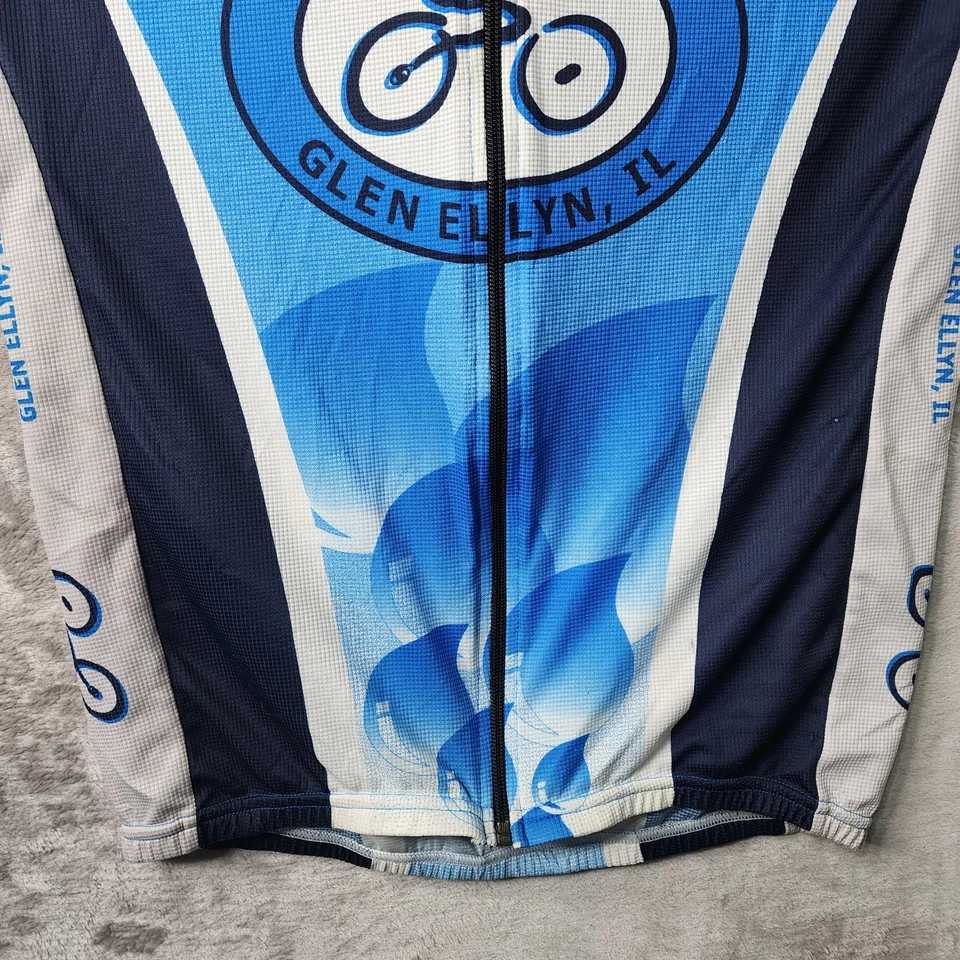 Camiseta deportiva de ciclismo Squadra para hombre XL Glen Ellyn IL The Bike Shop cremallera completa raglán Foto 3 de 4