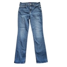NYDJ Marilyn Straight Leg Jeans 8 HTF Made in USA Lift Tuck Med Wash 90s Coastal