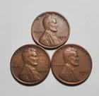 3 X 1939 S LINCOLN WHEAT PENNY 3 COIN SET #P3621