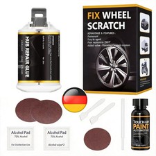 Alufelgen Reparatur Set Schwarz Glänzend Matt, Felgenlack Kratzer Ausbesserung.