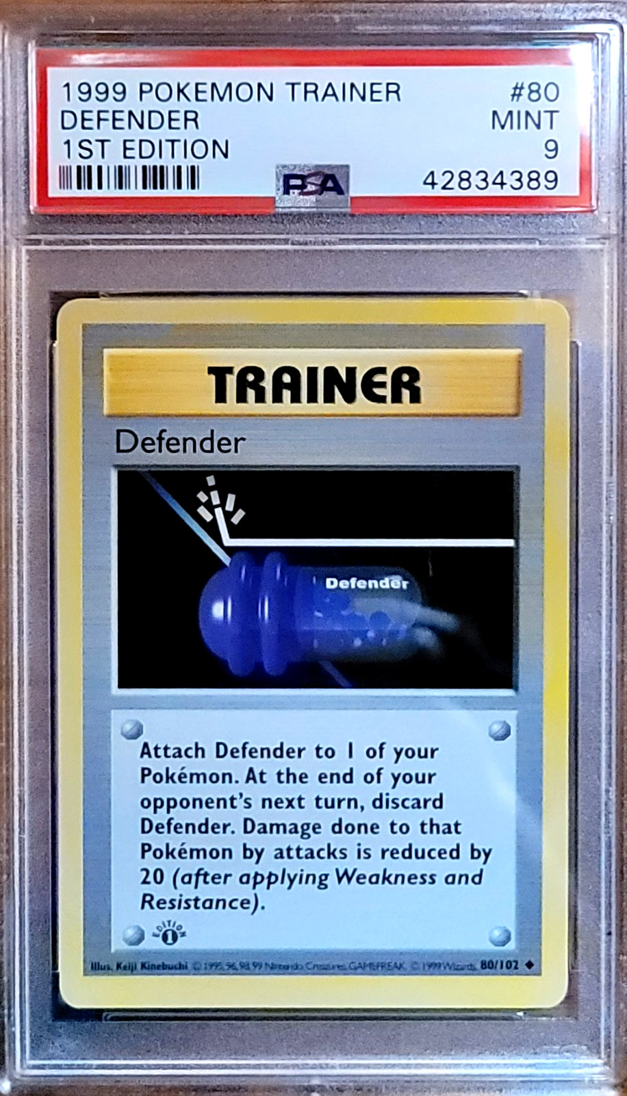 Defender #80 1st Edition Shadowless | 1999 Base Set English | PSA 9
