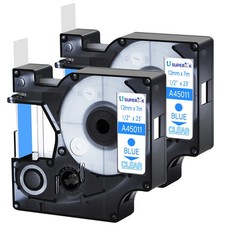 2PK12mm Blue on Clear Standard Label Tape For DYMO D1 45011 LabelManager 100 200