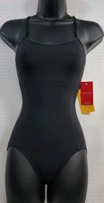 Capezio Meryl Strappy Back Black Camisole Leotard Criss-Cross Straps Princess