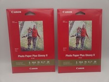 Lot of 2- Canon Photo Paper Plus Glossy II 5"x7" 20 Sheets Per Pack  40 Total 