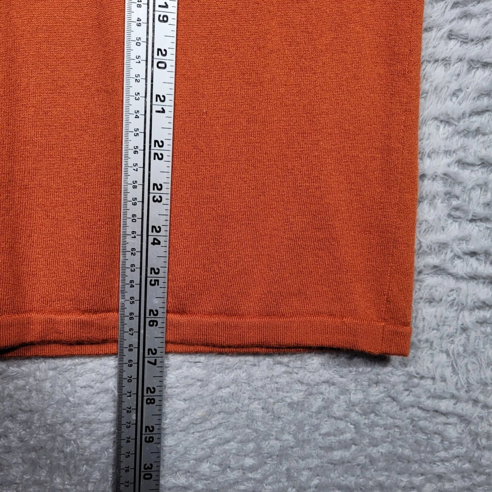 LOULOU Mujer XL Suéter Naranja Cuello Alto Manga Larga Mezcla Lana Tejido Top Foto 3 de 4