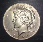 1926 Peace Silver Dollar, AU. Great Luster! F Twelfth