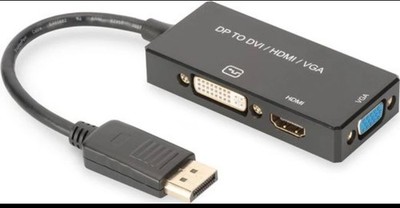 DIGITUS DisplayPort auf HDMI DVI VGA Adapter 0,2m 3in1 Konverter AK-340418-002-S