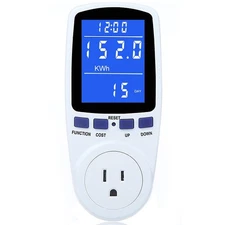 Energy Monitor Plug Watt Meter with Backlight Overload Protection 7 Modes