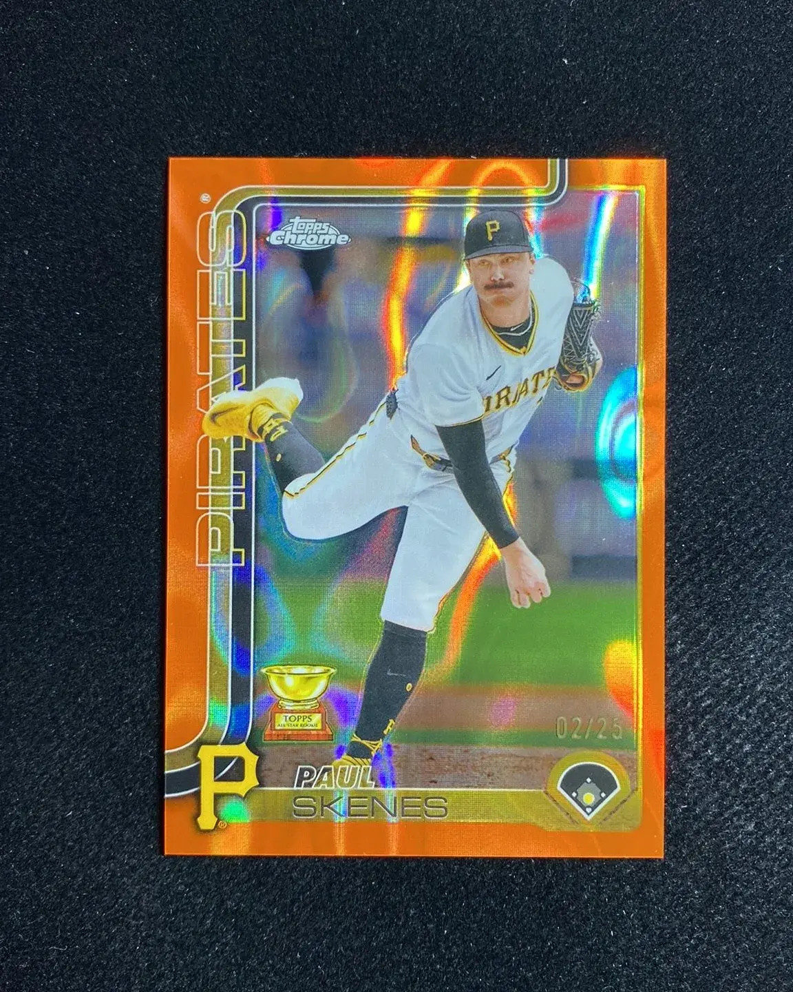 2025 Topps Chrome Paul Skenes #300 Orange Lava Refractor 2/25 Pirates QI95