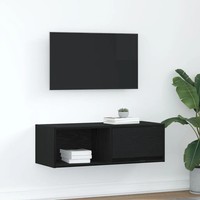 Tv-Schrank Schwarz Eichen-Optik 80X31X25,5 Cm Holzwerkstoff