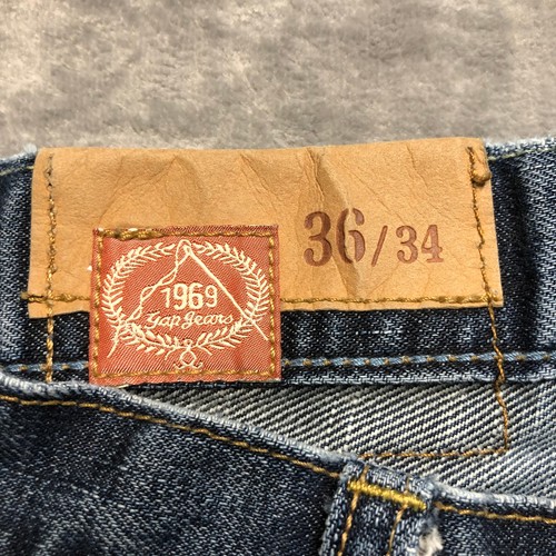 Vintage Gap 1969 Distressed Loose Fit Straight Leg Jeans Men's Size 36x34 Blue - Picture 7 of 10