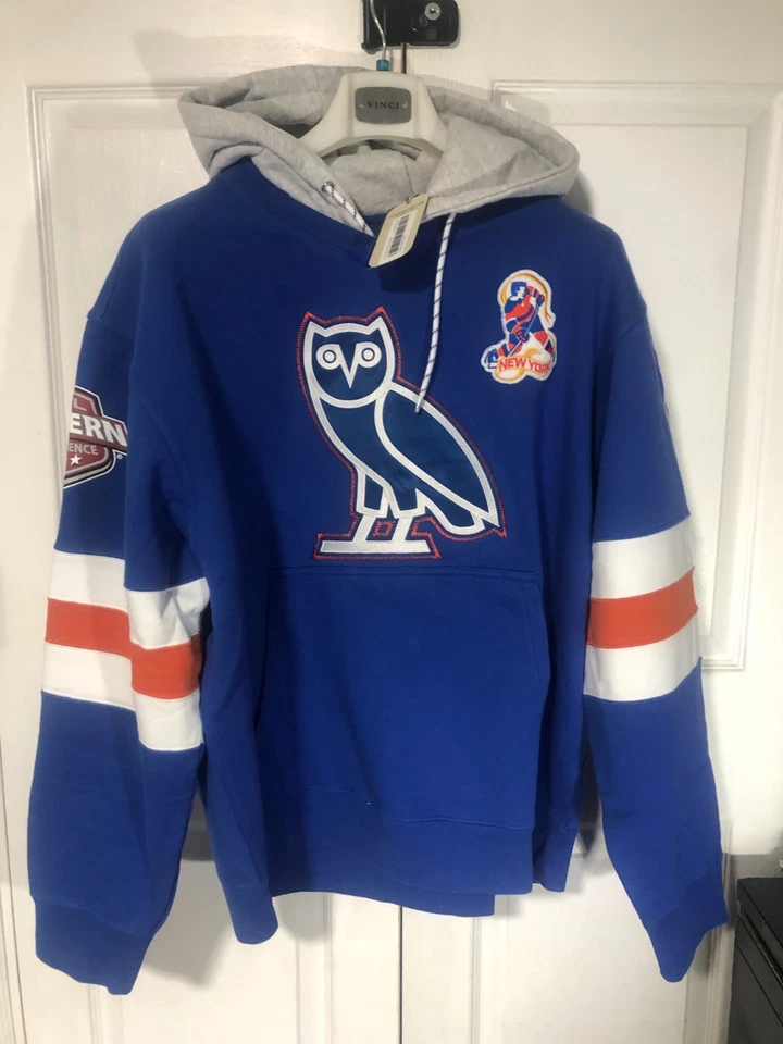 OVO NHL Wayne Gretzky icon hoodie in blue New York Rangers - Image 2 of 2