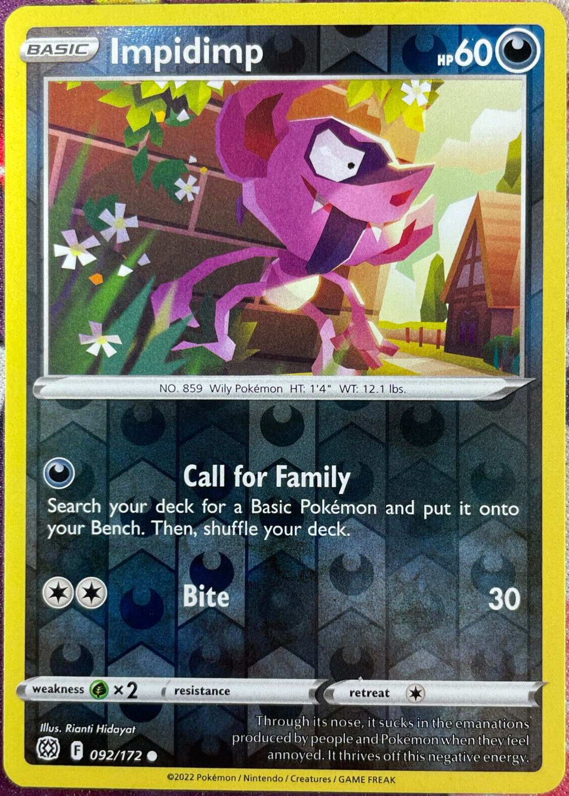 Impidimp Reverse Holo - 092/172 - Brilliant Stars Pokemon 2022