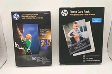 2 Packs HP Inkjet Printer Glossy Photo Card 10 AND 4X6 PAPER 100 LOT OF 2 NEW