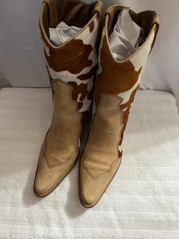 女士靴子 Matisse Tan 牛皮印花 7 1/2 码 — 第 3/4 张图片