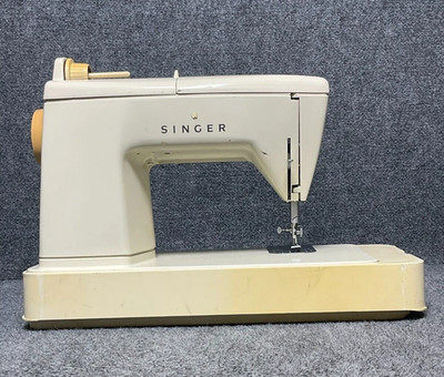 Vintage Singer Touch Stitch Sewing Machine Beige Pedal Working Used