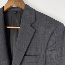 J Crew Ludlow Blazer 34S Gray Plaid Wool Slim Italy Coat Jacket Tollegno 1900