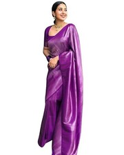 Women's Kanjivaram Soft Semi Silk Banarasi Sarees With Blouse Piece