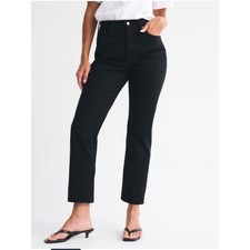 Abercrombie  Fitch Curve Love The Ankle Straight Ultra High Rise Jeans. Black.