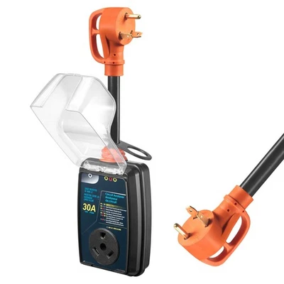 WYM WORLD 30 Amp RV Surge Protector,5000Joules,Waterproof Circuit Analyzer,High/Low Vol