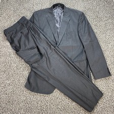 Saks Fifth Avenue BLACK Ermenegildo Zegna Wool Silk Suit Grey 42R W36 3510/2FP