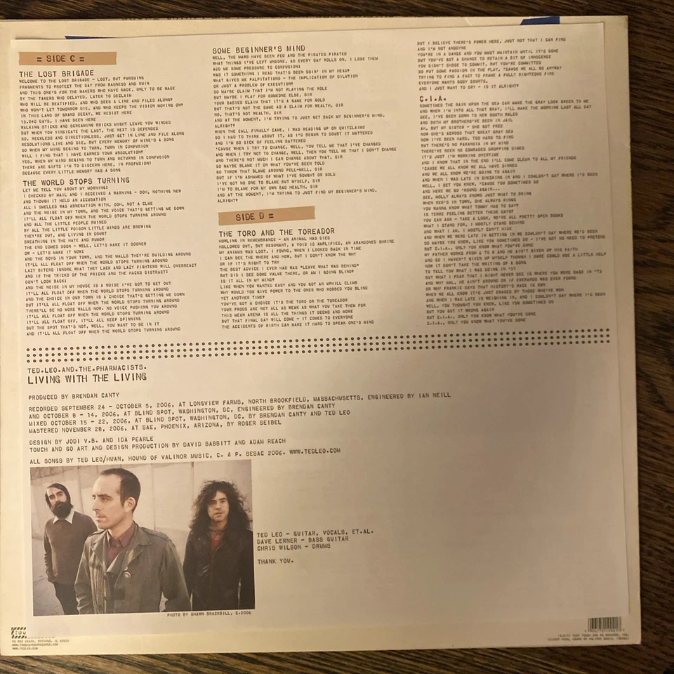 Ted Leo And The Pharmacists Living With The Living Vinyl 2 LP Orig Record VG++ - Image 3 of 4