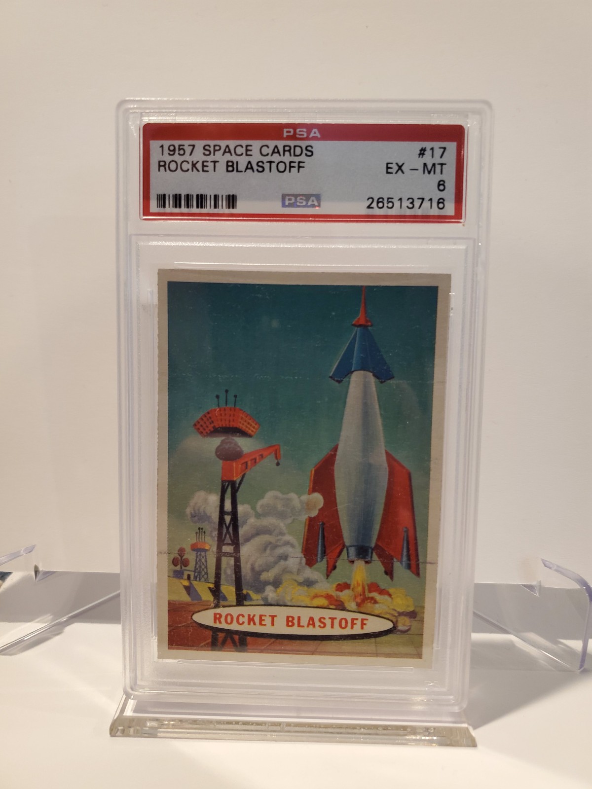 1957 Topps Space Cards - Rocket Blastoff #17 - PSA 6