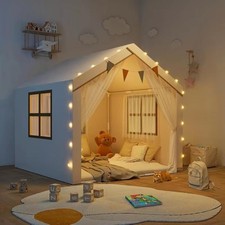 Kids Tent, Large Tent for Kids with Mat  Star LED Lights,Toddler Toys for Bo...