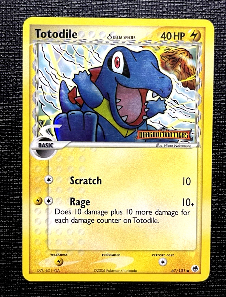 Pokemon Totodile - EX Dragon Frontiers 67/101 Reverse Holo Stamped NM