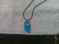 COASTAL BLUES Sea glass and  jewelry Hawaii seaglass necklace leather chord