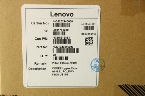 Lenovo Duet Duet 5 Chromebook 13Q7C6 Keyboard Palmrest US Black 5CB1E19863 - 第 3/4 張圖片