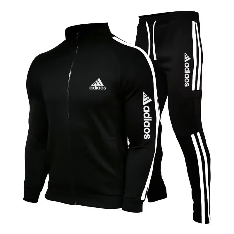 2025 New Men's Zipper Tracksuit Set Sweatshirt and Sweatpants Sports Suit Runnin