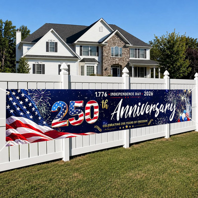 250Th Anniversary USA Banner Flag 1776-2026, Semiquincentennial Patriotic Banner