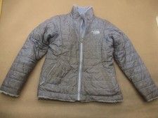 The North Face Size S 7/8 Girls Gray Sherpa Lined Full Zip No Hood Jacket 826