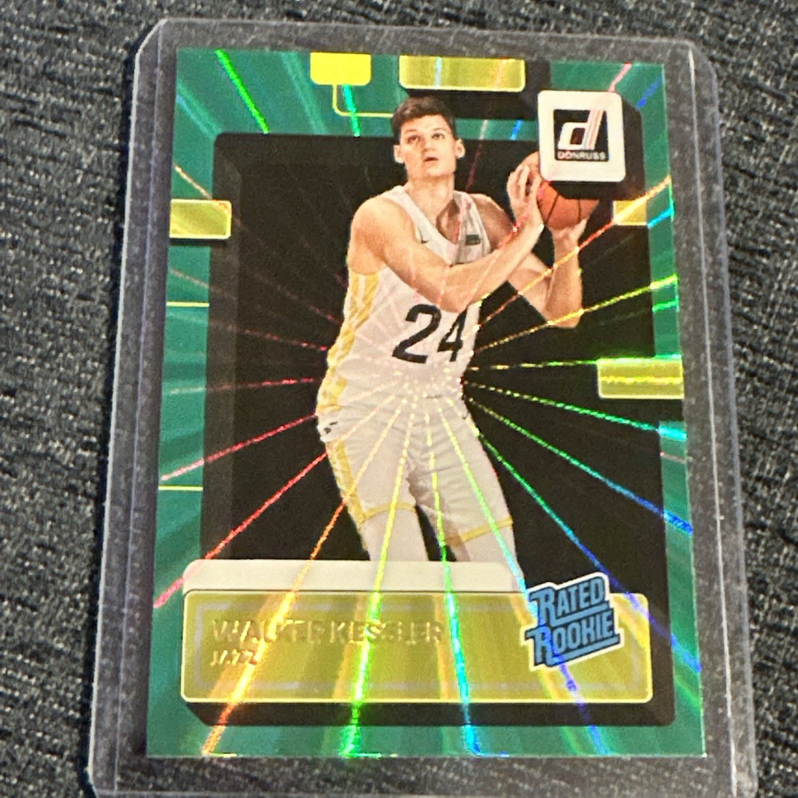 Walker Kessler 2022-23 Donruss #222 Green Laser Rated Rookie Utah Jazz-NBA