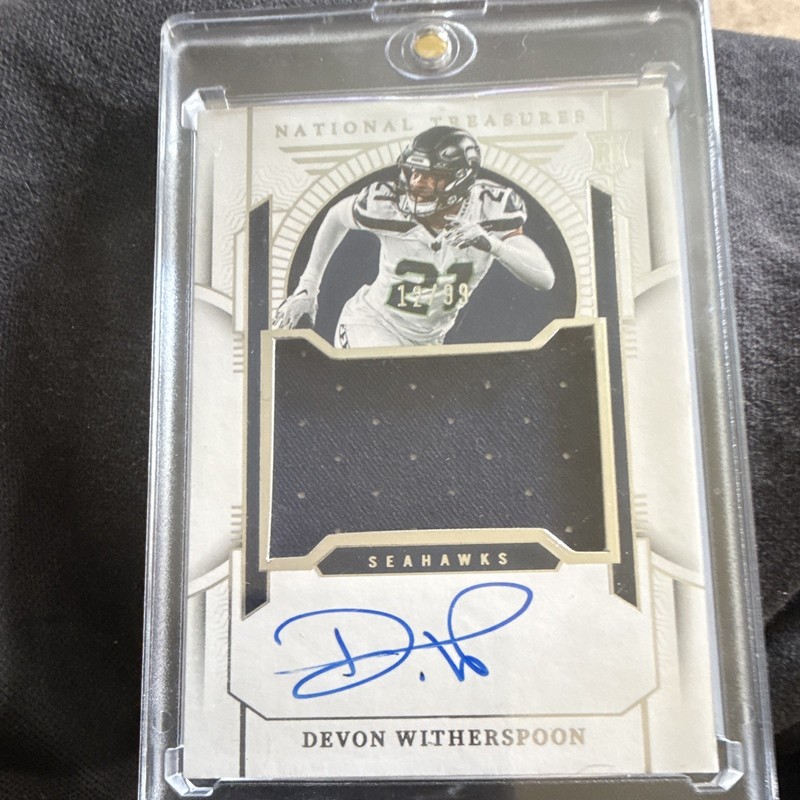 2024 Panini National Treasures Devon Witherspoon RPA Auto Patch #164 /99