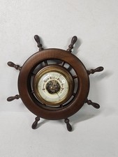 Vintage maritime nautical ships wheel Made In Western Germany Barometer