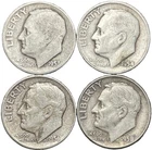 1953-D, 1954-S, 1956 & 1958-D Silver Roosevelt Dime Lot – 4 Coins – 90% Silver